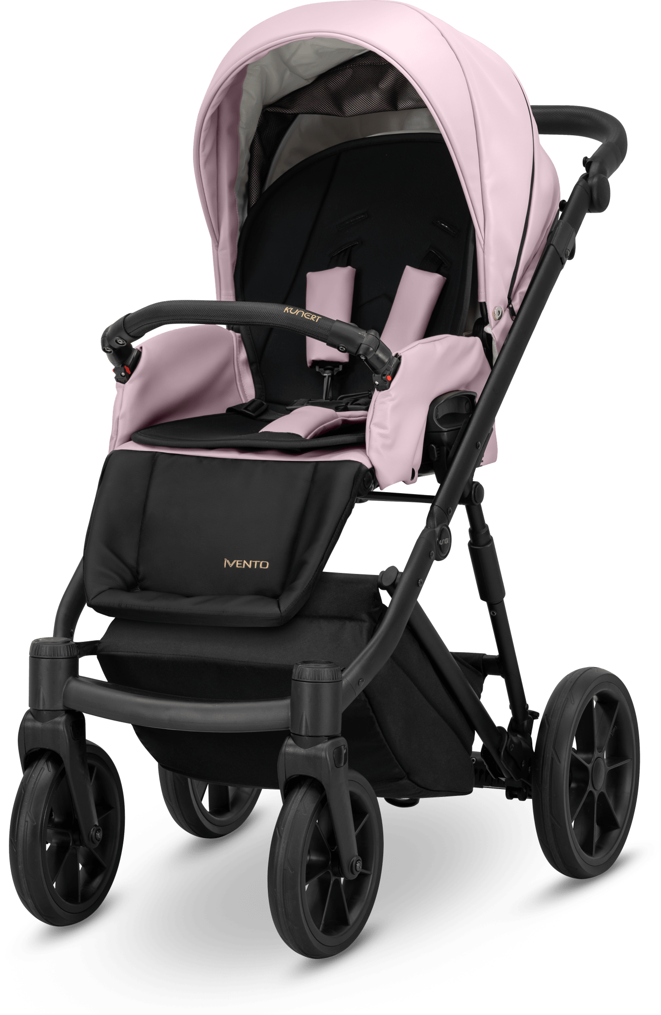 Passeggino Ivento Glam 3in1 Kunert Eco Rosa Metallico – Navicella, Seduta e Seggiolino Auto - universo del bambino