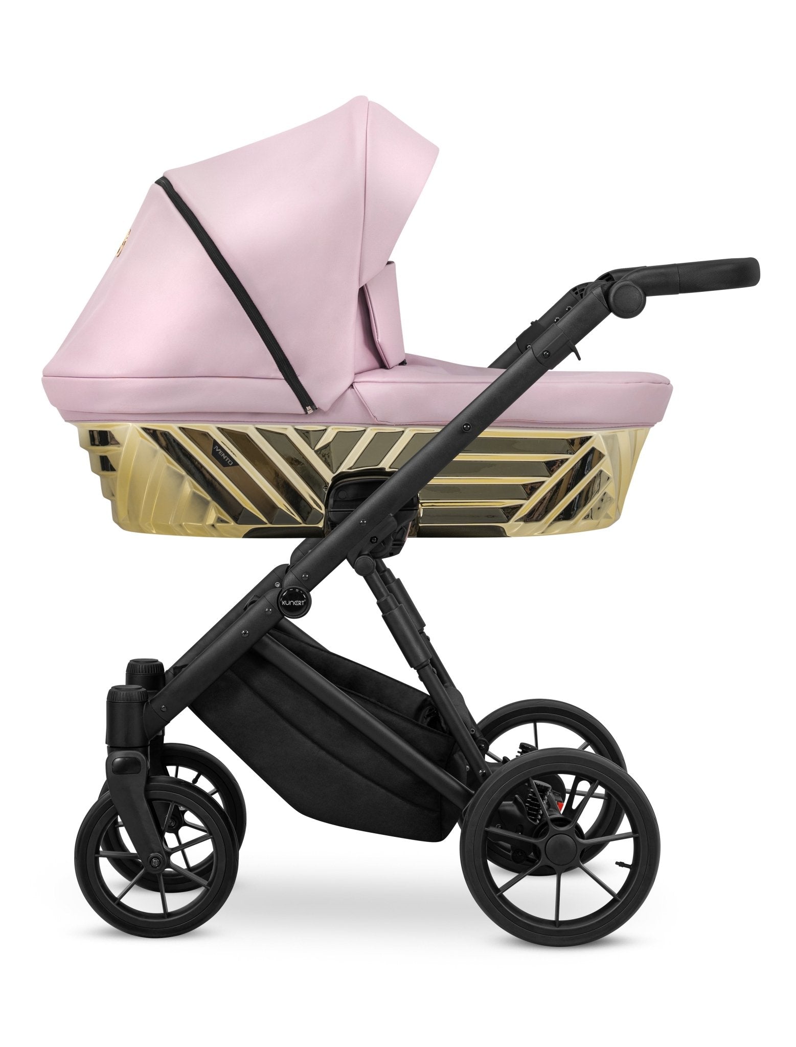 Passeggino Ivento Glam 3in1 Kunert Eco Rosa Metallico – Navicella, Seduta e Seggiolino Auto - universo del bambino