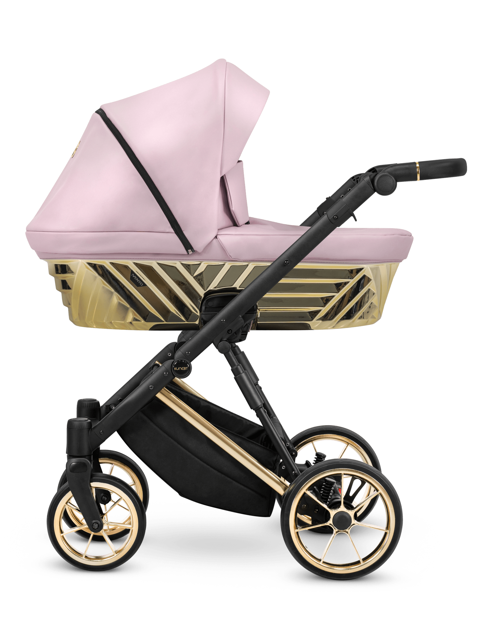 Passeggino Ivento Glam 3in1 Kunert Eco Rosa Metallico – Navicella, Seduta e Seggiolino Auto - universo del bambino