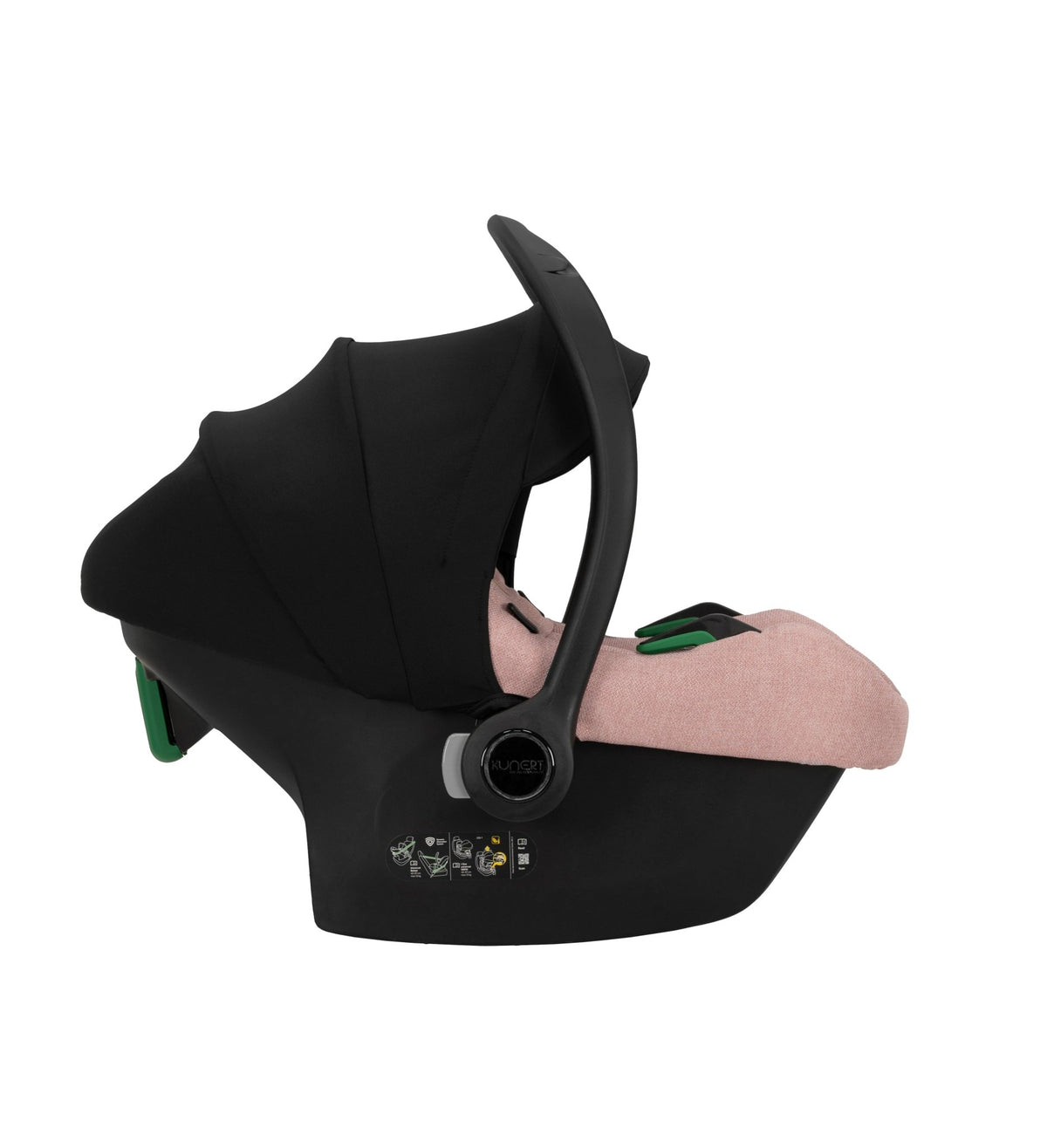 Passeggino Ivento Glam 3in1 Kunert Eco Rosa Metallico – Navicella, Seduta e Seggiolino Auto - universo del bambino