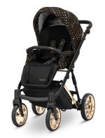 Passeggino Ivento Glam 3in1 Kunert Oro Nero – Navicella, Seduta e Seggiolino Auto - universo del bambino