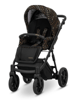 Passeggino Ivento Glam 3in1 Kunert Oro Nero – Navicella, Seduta e Seggiolino Auto - universo del bambino