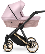Passeggino trio 3 in 1 Kunert Ivento rosa metallico con navicella comoda e seggiolino auto per neonati.