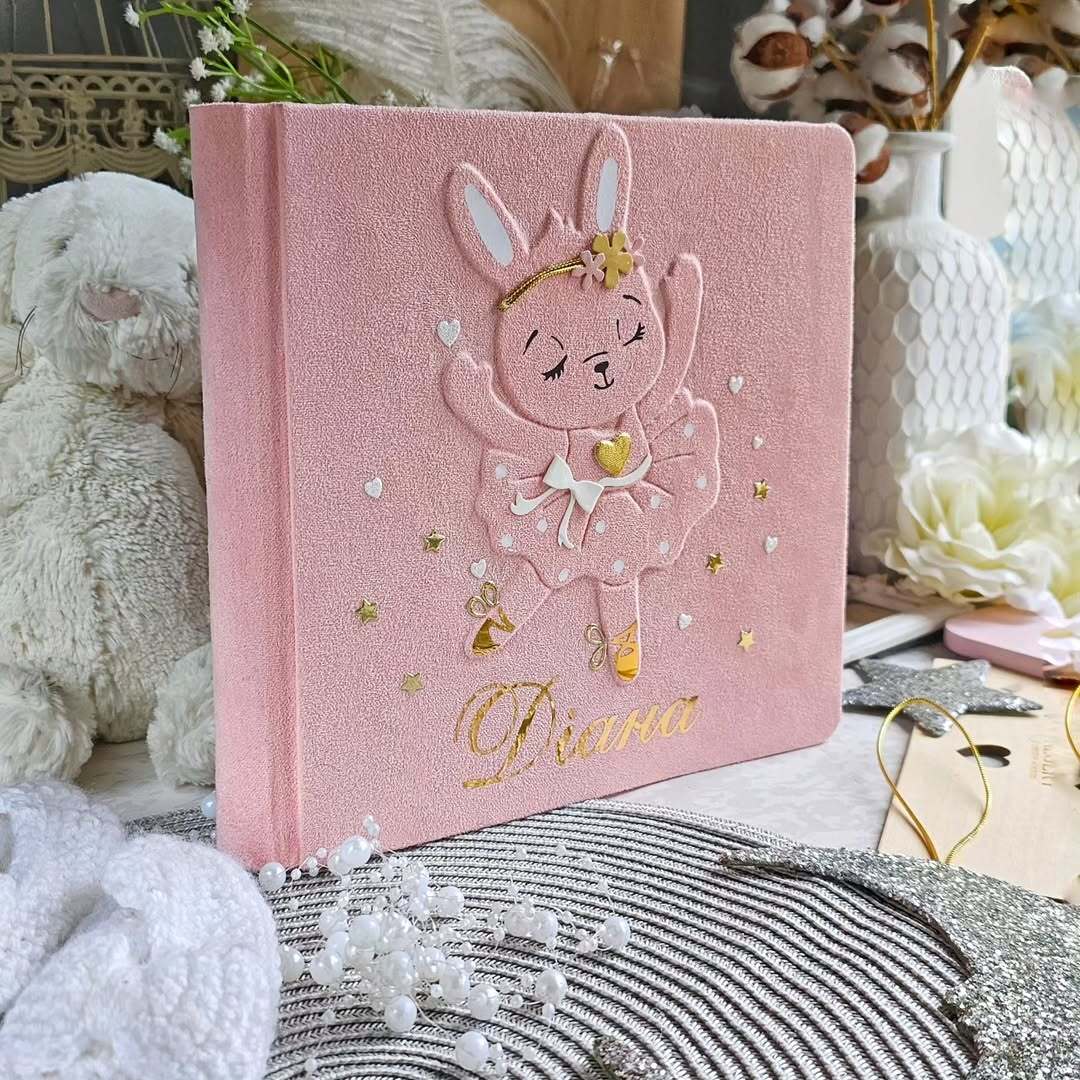 Album Ricordi Personalizzabile Scrapbooking – Coniglietta Rosa