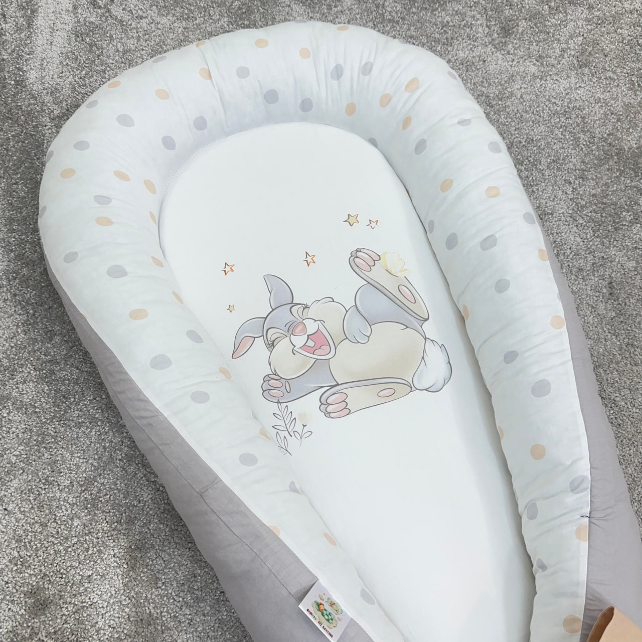 Riduttore nido next to me neonato bambino azzurro con topolino per la culla lettino bordi imbottiti morbidi