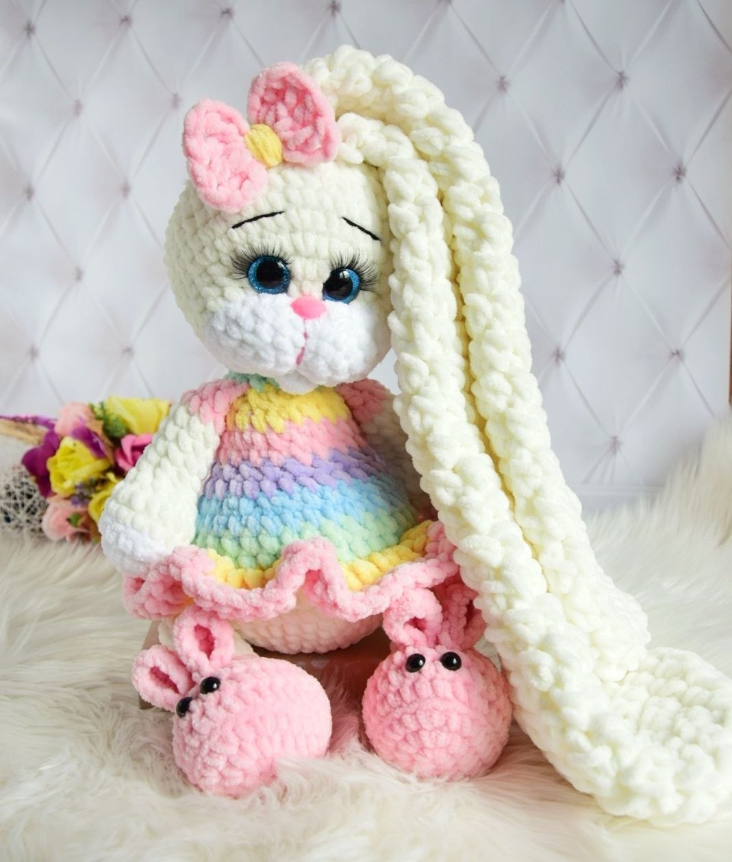 Coniglietto Amigurumi all'Uncinetto Fatto a Mano – Giocattolo Morbido per Neonati