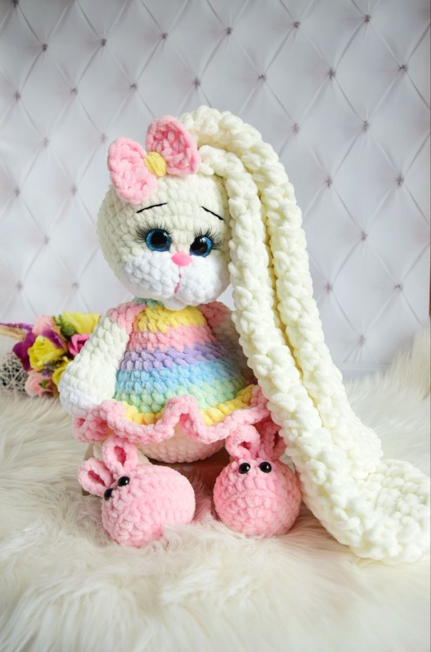 Coniglietto Amigurumi all'Uncinetto Fatto a Mano – Giocattolo Morbido per Neonati