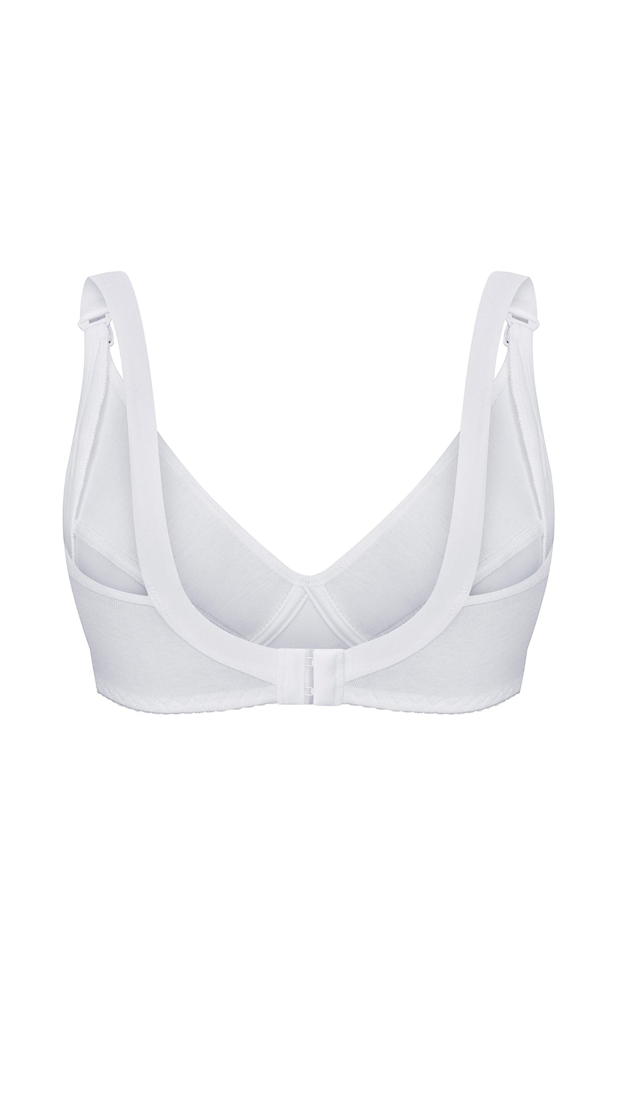 Retro reggiseno allattamento Simple&Basic bianco, chiusura posteriore regolabile, bretelle larghe, senza ferretto