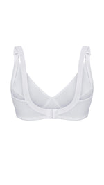 Retro reggiseno allattamento Simple&Basic bianco, chiusura posteriore regolabile, bretelle larghe, senza ferretto