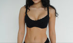 Reggiseno allattamento Maxi Carry nero in cotone con pizzo ferretto e clip per allattamento