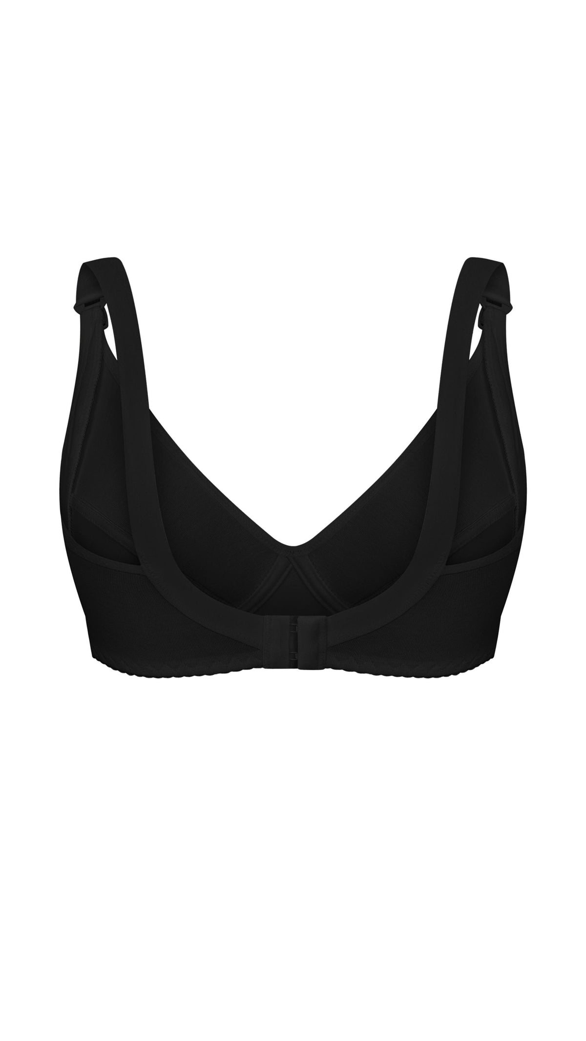 Retro reggiseno allattamento Simple&Basic nero, chiusura posteriore regolabile, bretelle larghe, senza ferretto