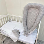 Riduttore nido next to me neonato bambino colore grigio pua bianco per la culla lettino bordi imbottiti morbidi con nome