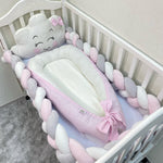 Riduttore nido next to me neonato bambino colore rosa baby bianco per la culla lettino bordi imbottiti morbidi con nome
