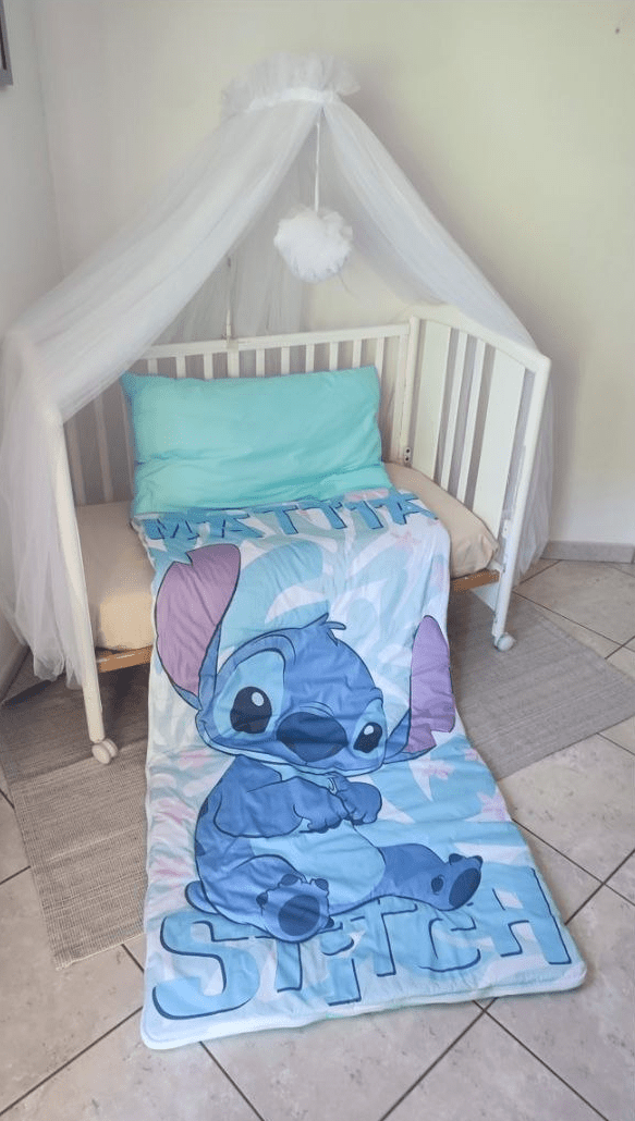 Sacco a Pelo Bambini Personalizzato con Nome – Alieno Blu Stitch - Universo del Bambino