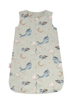 Sacco nanna estivo 0.5 tog leggero verde oliva fantasia whale con narvali tartarughe luna e stelle, sacco sleeping fresco per neonati estate