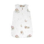 Sacco nanna estivo 0.5 tog bianco fantasia lullaby con pecorelle addormentate luna e stelle, sacco sleeping leggero per neonati estate