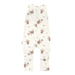 Tutina sacco nanna senza maniche con piedini in cotone champagne stampa apine acquerello bambino 1-4 anni