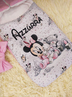 Sacco nanna neonata personalizzato Minnie rosa impermeabile antivento per carrozzina ovetto con nome ricamato fatto a mano