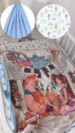 Set biancheria lettino neonato in cotone fantasia Ercole – coperta e federa azzurro con personaggi Disney