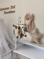 Set cameretta coordinato Re Leone con giostrina culla, cuscino stella e fiocco nascita personalizzat