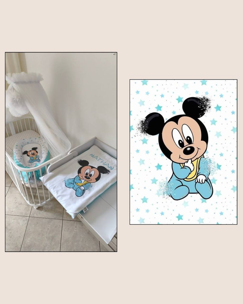 Set nanna neonato con cuscino personalizzato e coprifasciatoio abbinato