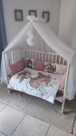 Set Paracolpi Lettino Culla a Treccia e Cuscini Sfoderabili Coniglietta Miss Bunny Bambi - universo del bambino