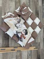set completo tenda dipina a mano bastoni pieghevoli e tappeto teepee tenda giochi per bambini colori unisex neutri beige marrone avorio bianco