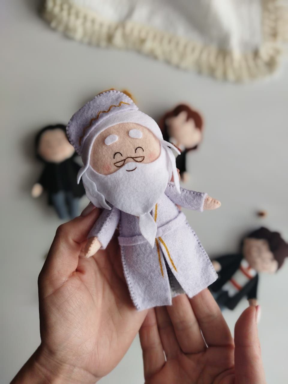 Personaggio Albus Silente in feltro per giostrina musicale neonati Harry Potter, regalo nascita bimbo personalizzabile