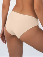 Slip premaman color nude beige visti di schiena, cotone morbido liscio vita bassa per gravidanza e post parto