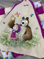 teepee bambini dettaglio Masha e orso dipinto a mano  artigianale 
