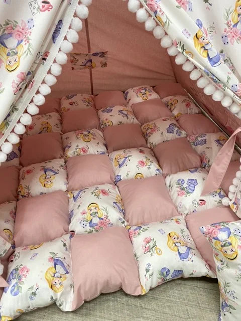 tappeto imbottito spesso 8 c tema alice nel paese delle meraviglie rosa personalizzato