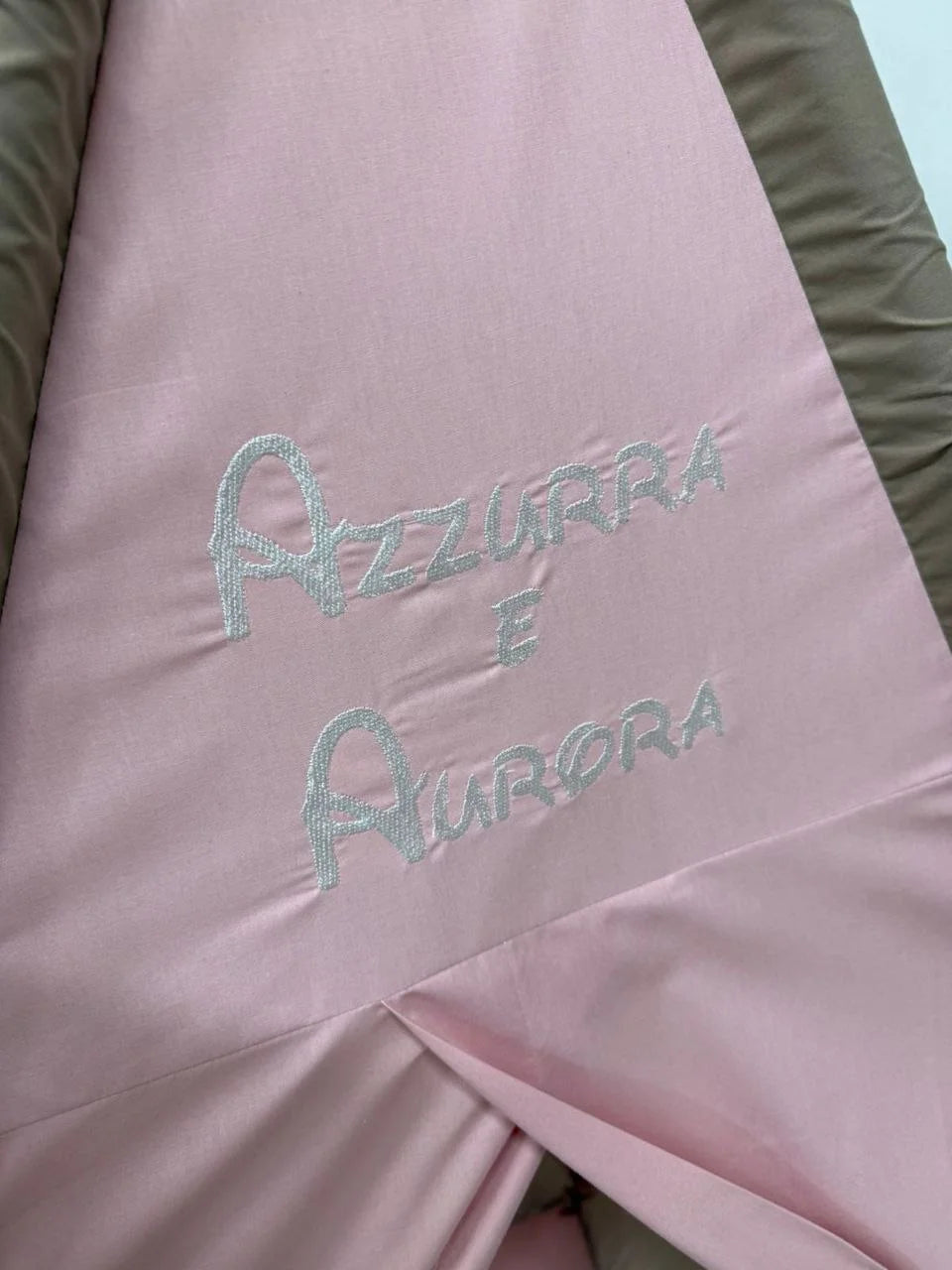 tenda teepee bambini nome ricamato cotone rosa antico 