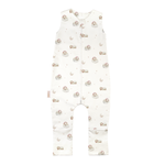 Tutina sacco nanna senza maniche cotone off-white stampa pecorelle nuvole stelle rosa taglia M bambini 0.5 TOG