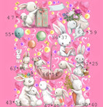 Adesivi murali cameretta bambina coniglietti bianchi rosa cuori palloncini ombrello fiori wall sticker staccabili