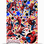 Wall sticker staccabili dedicati a Spider-Man Marvel con stelle e pois colorati ideali per decorare la cameretta bimbo