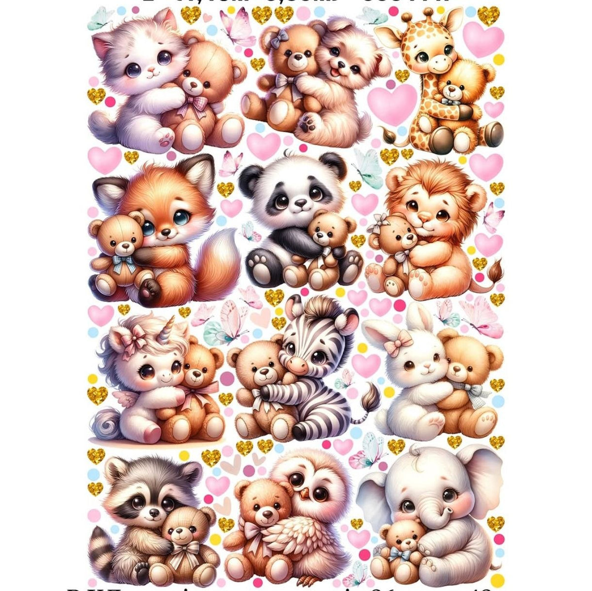 Wall sticker cameretta bimba animaletti kawaii gatto orsetto panda unicorno elefante cuori colorati staccabili personalizzabili