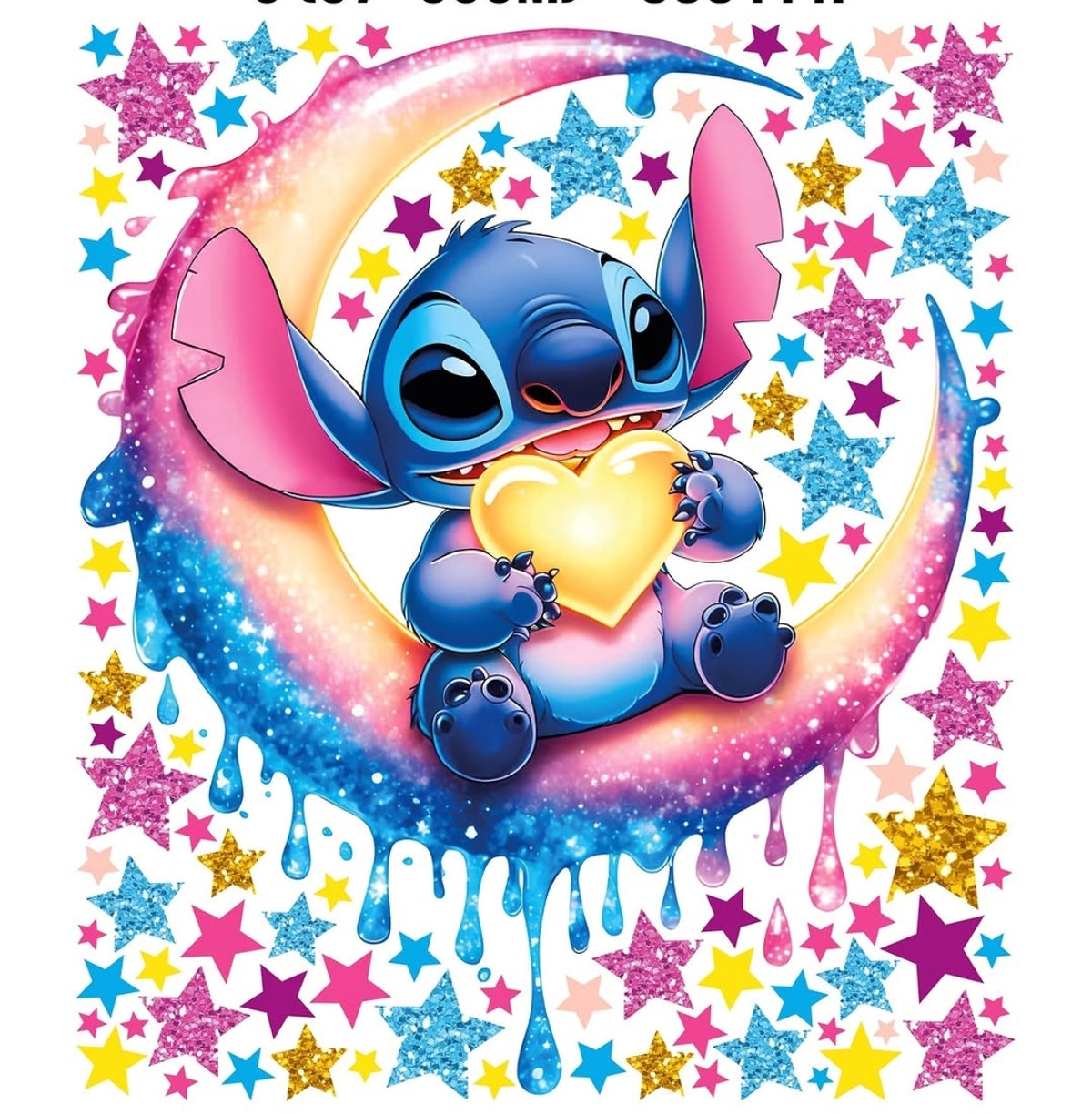 Wall sticker personaggio blu luna arcobaleno stelle colorate cameretta bambina, adesivo staccabile